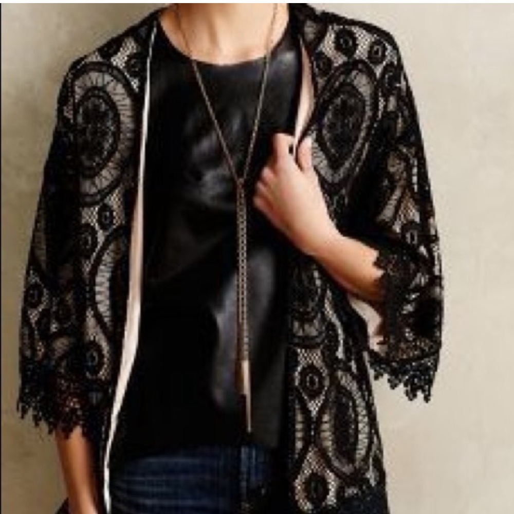 Anthropologie Sunday in Brooklyn Black Lace Jacket